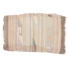 Vintage Pastel Turkish Kilim Rug Pillow, Southwest Boho Meets Tribal Allure
