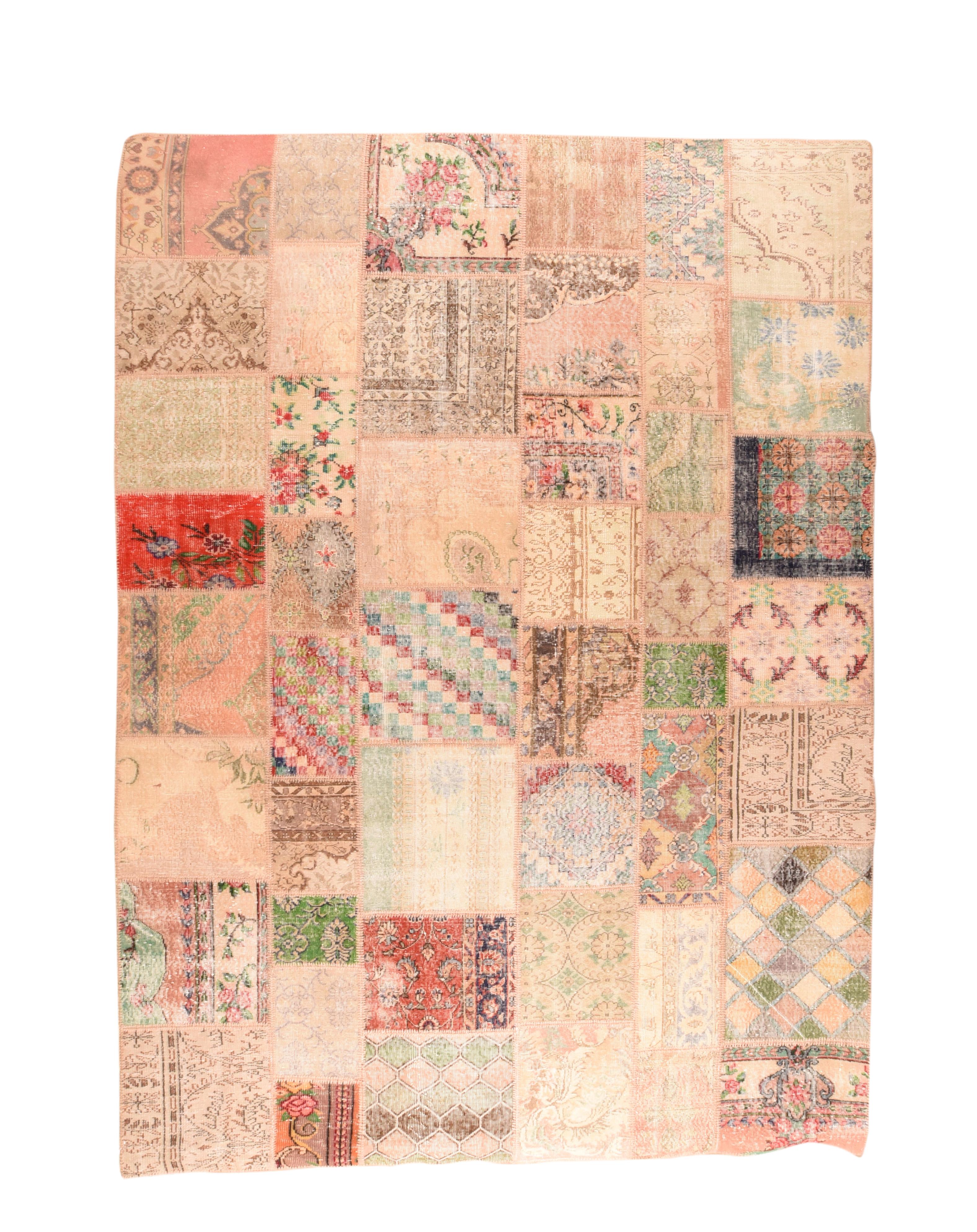 Patchwork-Teppich im Vintage-Stil 8'6'' x 11'7'' (Mitte 17. Jahrhundert) im Angebot