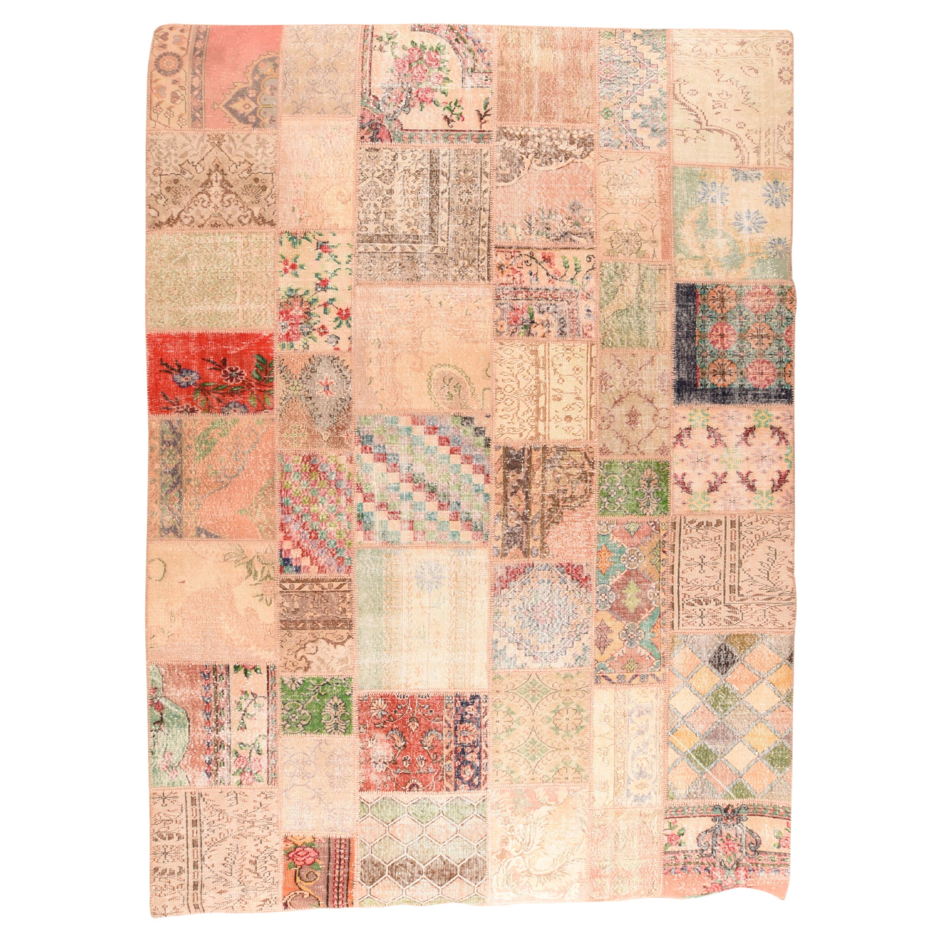 Patchwork-Teppich im Vintage-Stil 8'6'' x 11'7'' im Angebot