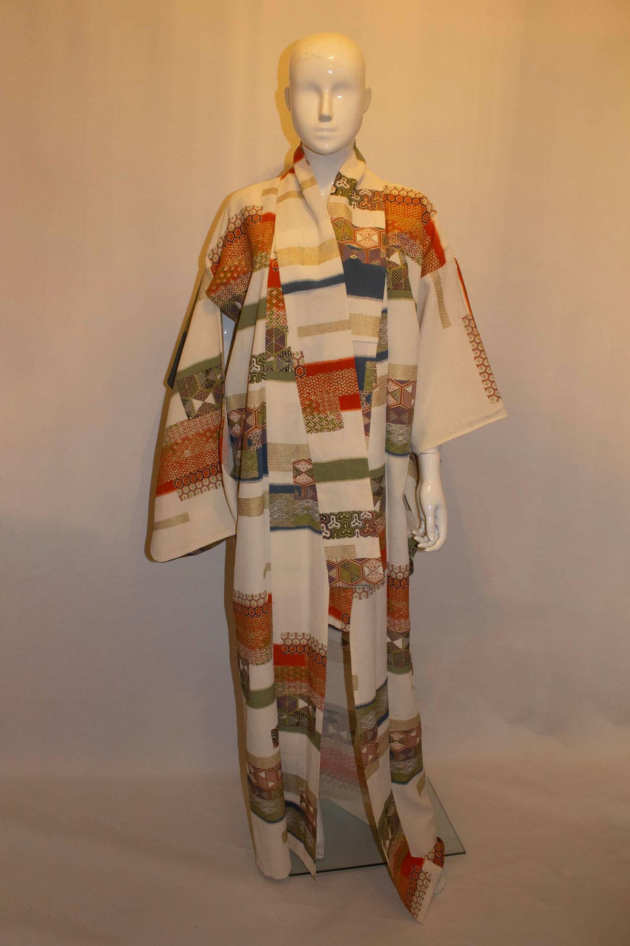 Vintage Patchwork Kimono For Sale 1