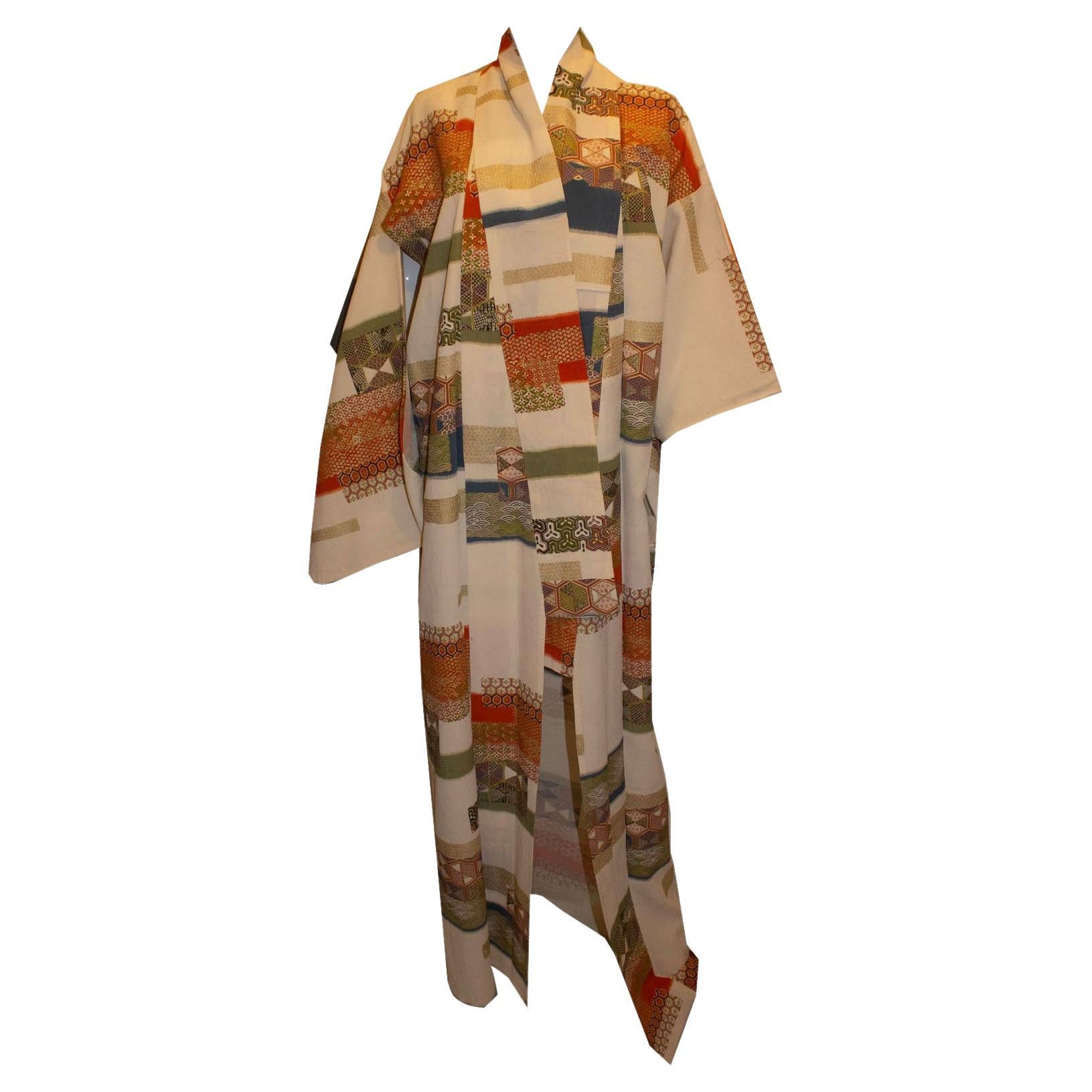 Vintage Patchwork Kimono For Sale