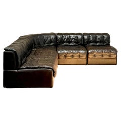 Vintage Patchwork Leather De Sede DS-11 Style Modular Sectional