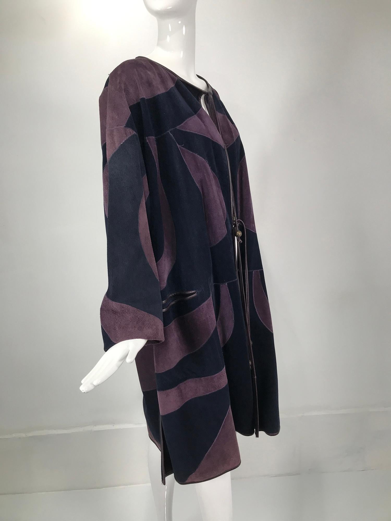 purple suede coat