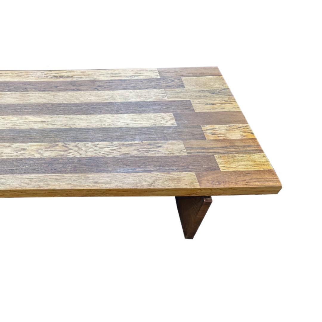 Vintage Patchwork Wood Regal Couchtisch (Moderne der Mitte des Jahrhunderts) im Angebot