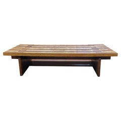 Vintage Patchwork Wood Shelf Coffee Table