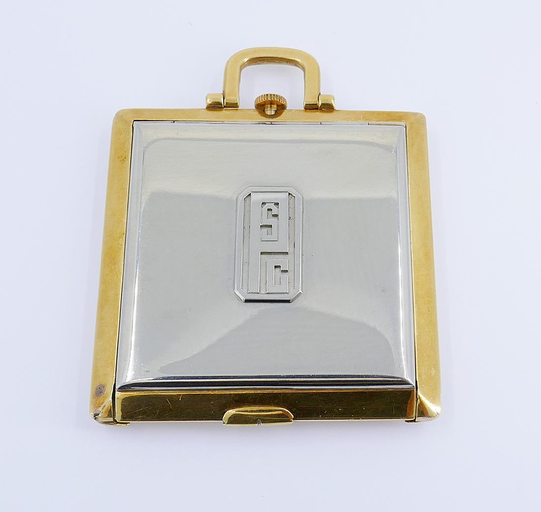 Women's or Men's Vintage Patek Philippe 14k Gold Travel Clock Pendant Pocket Watch Estate Jewelry For Sale