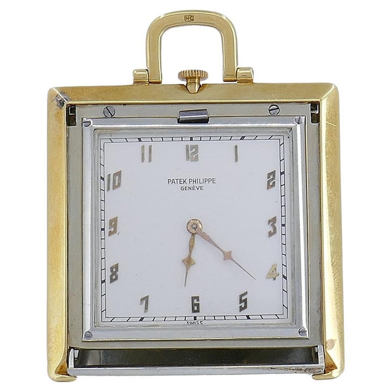 Vintage Patek Philippe 14k Gold Travel Clock Pendant Pocket Watch