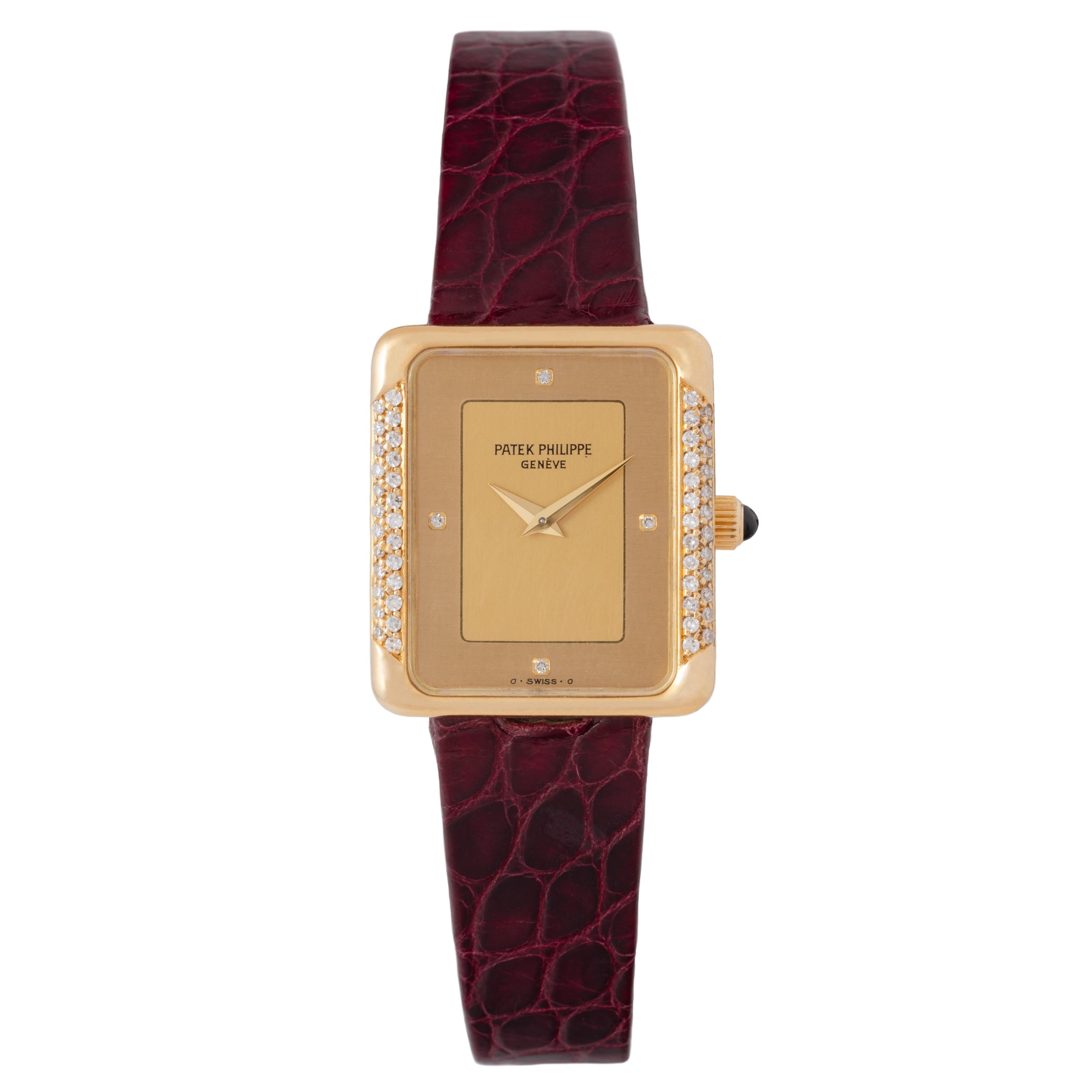 Modern Vintage Patek Philippe 18 Karat Yellow Gold Gondolo Manual Wind