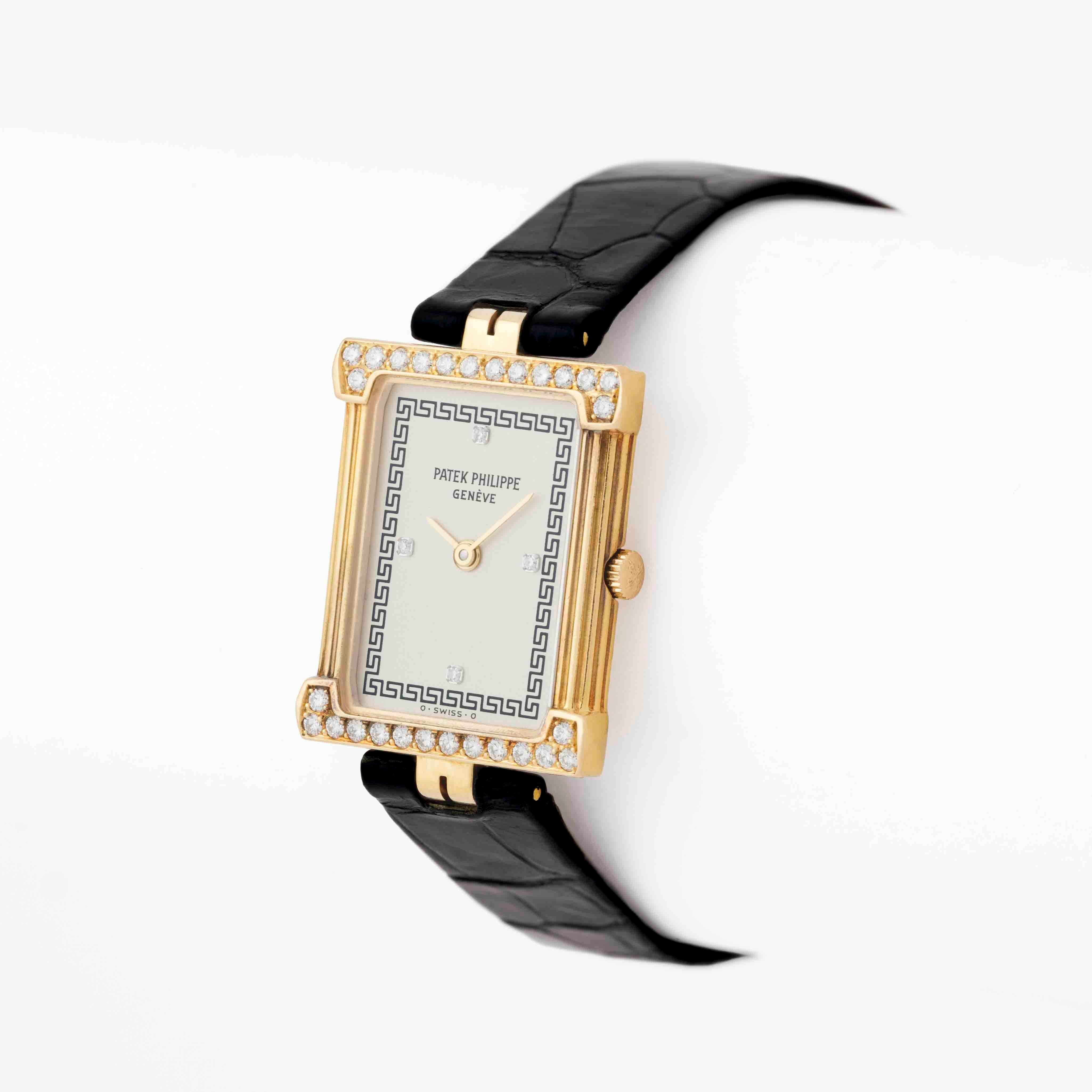 Taglio brillante Patek Philippe d'epoca in oro giallo 18 carati Les Grecques Model 4732J in vendita