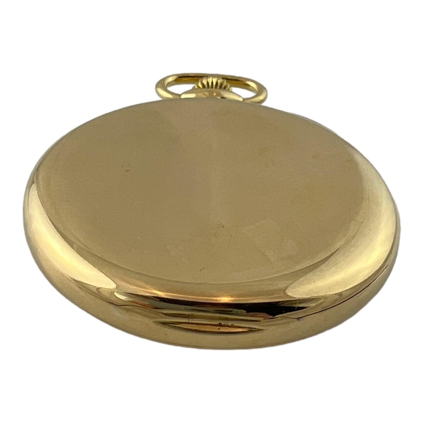Reloj de bolsillo vintage Patek Philippe de oro amarillo de 18 quilates de esfera abierta 1