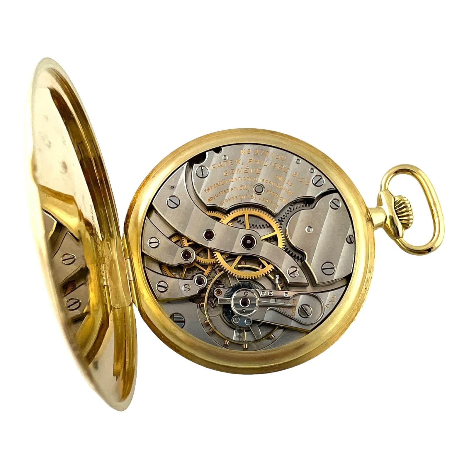 Women's or Men's Vintage Patek Philippe 18 Karat Yellow Gold Open Face Pocket Watch