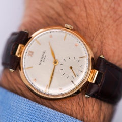 Vintage Patek Philippe 18K Gold 35mm Manual Wind Watch on Leather