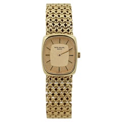 Vintage Patek Philippe 18K Gold Ladies Champagne Dial Mesh Bracelet Watch