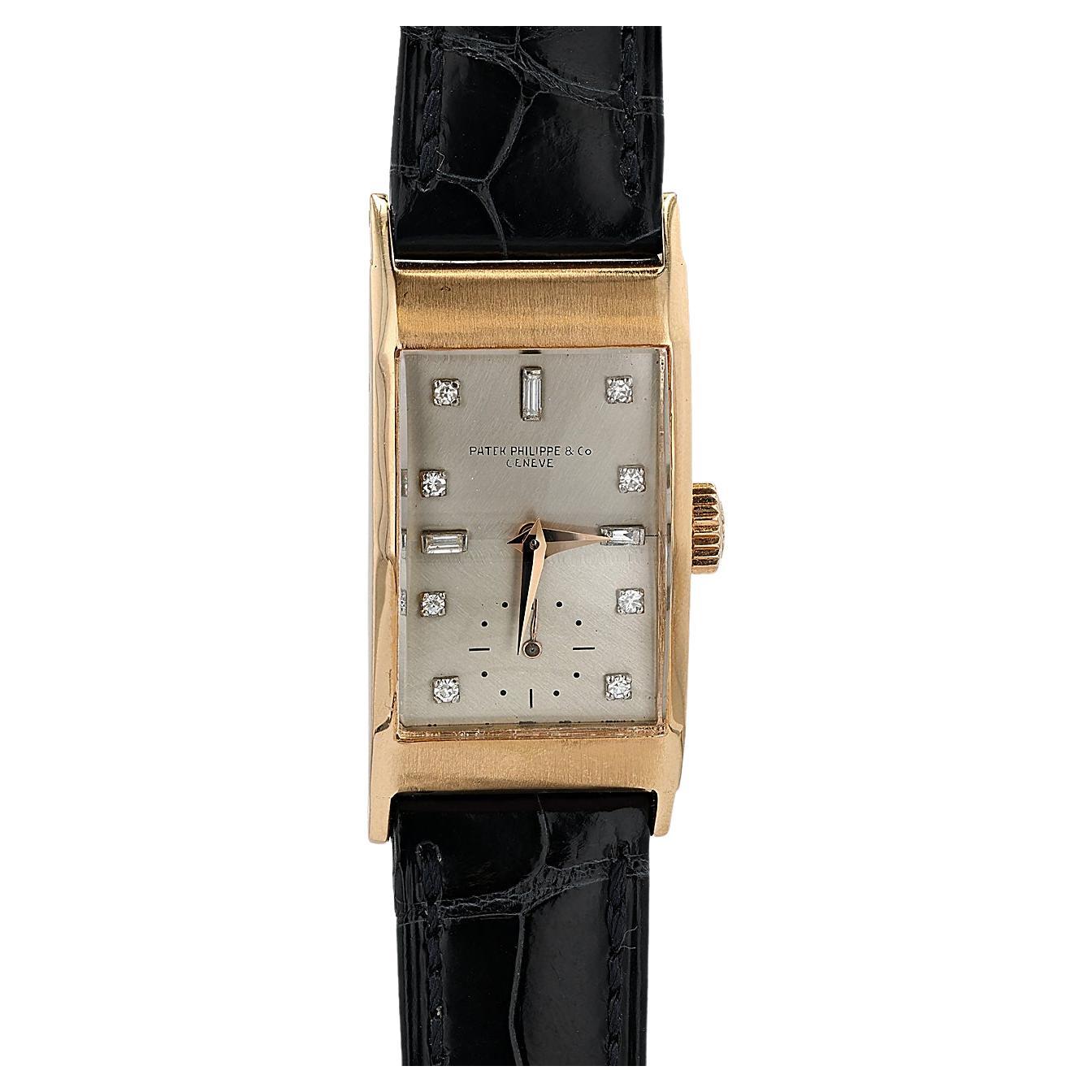 Vintage Patek Philippe 18k Rose Gold Watch, Ref # 2461 For Sale