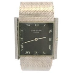 Patek Philippe or blanc 18 carats 28 mm carré 6"  Bracelet montre-bracelet