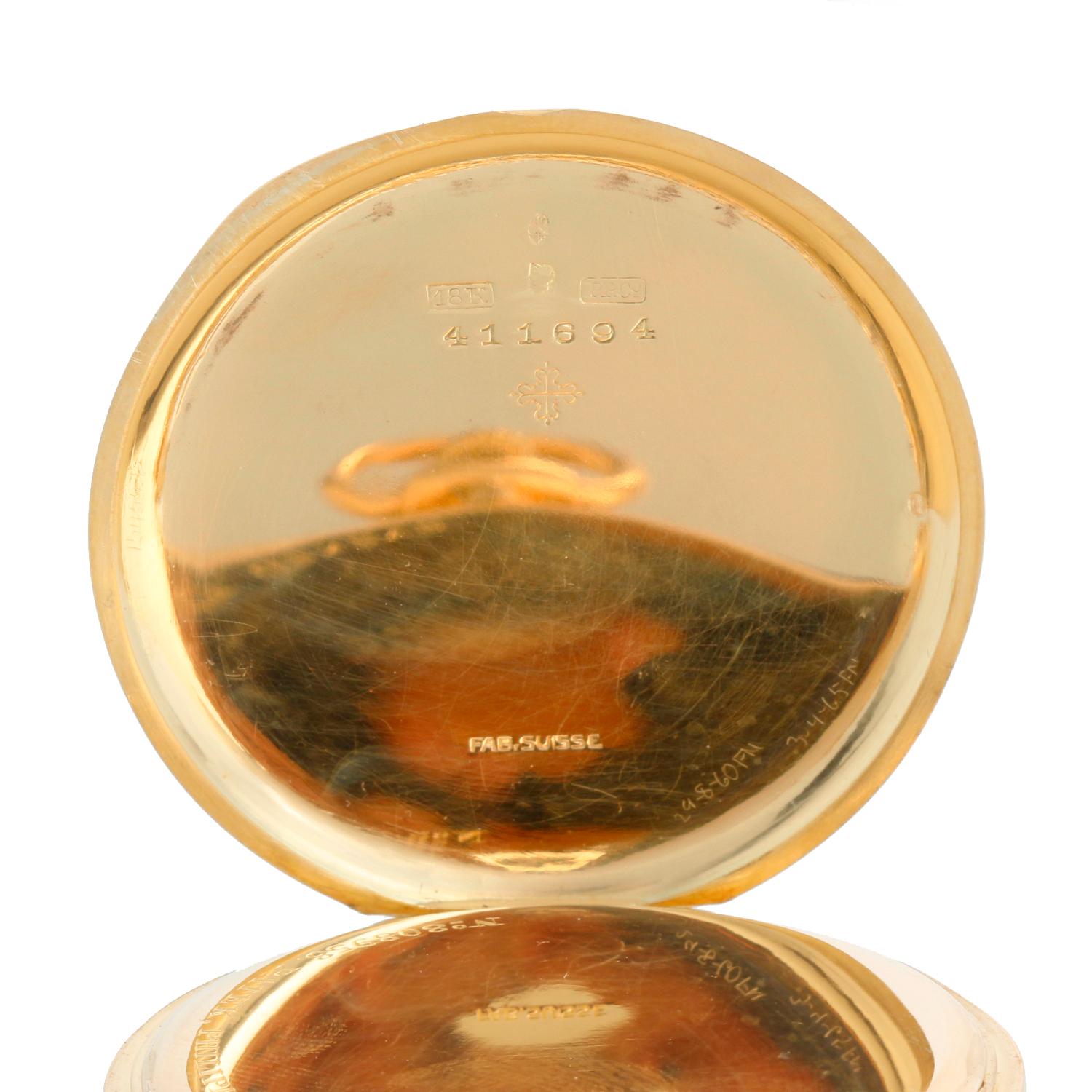 da uomo o donna Orologio da tasca aperto d'epoca Patek Philippe in oro giallo 18 ct. in vendita