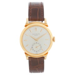 Vintage Patek Philippe Calatrava 18k Gelbgold Scroll Lugs Uhr Ref 1491