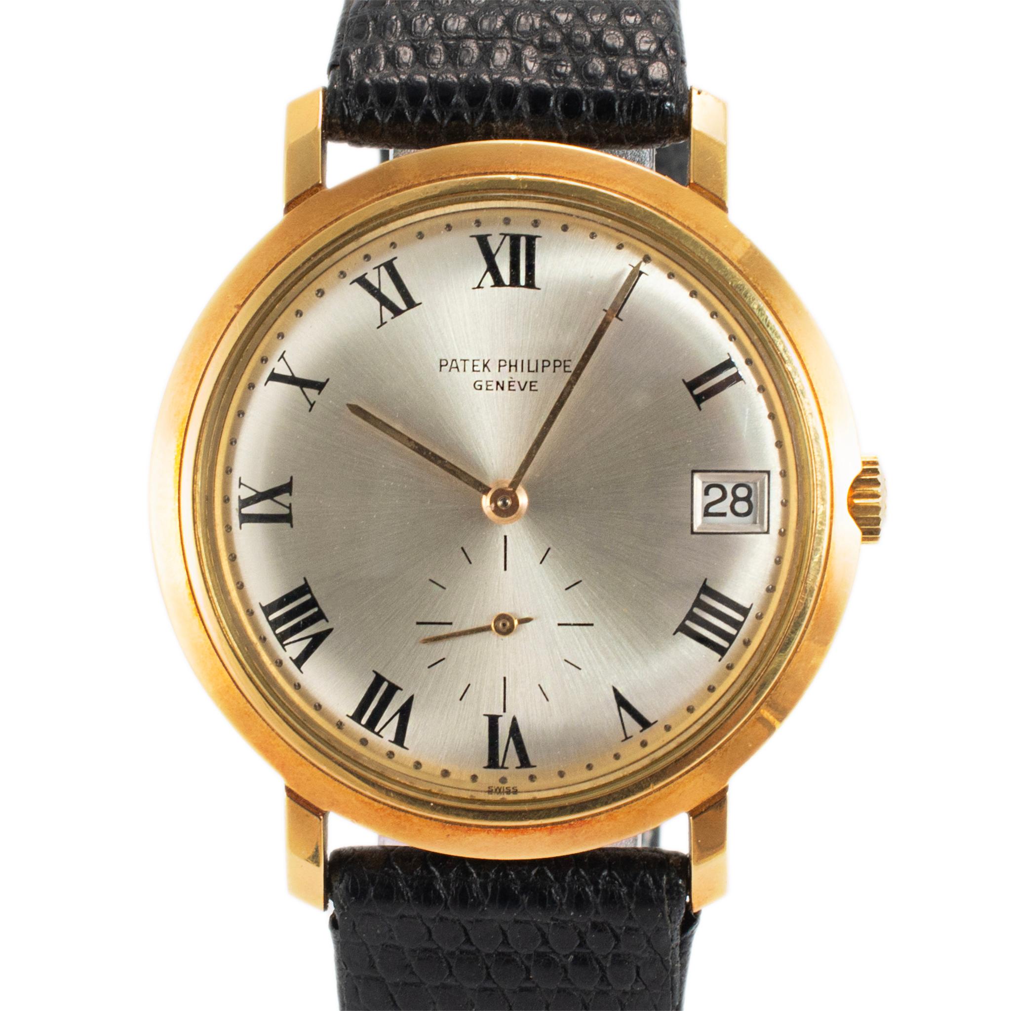 Marca: Patek Philippe

Sexo: Hombres

Tipo de metal: Oro amarillo de 18 quilates

Diámetro: 35,00 mm

Pesos: 56,90 gramos

Reloj de pulsera de caballero de oro amarillo de 18 quilates, de fabricación suiza PATEK PHILIPPE. La marca (o sello) 