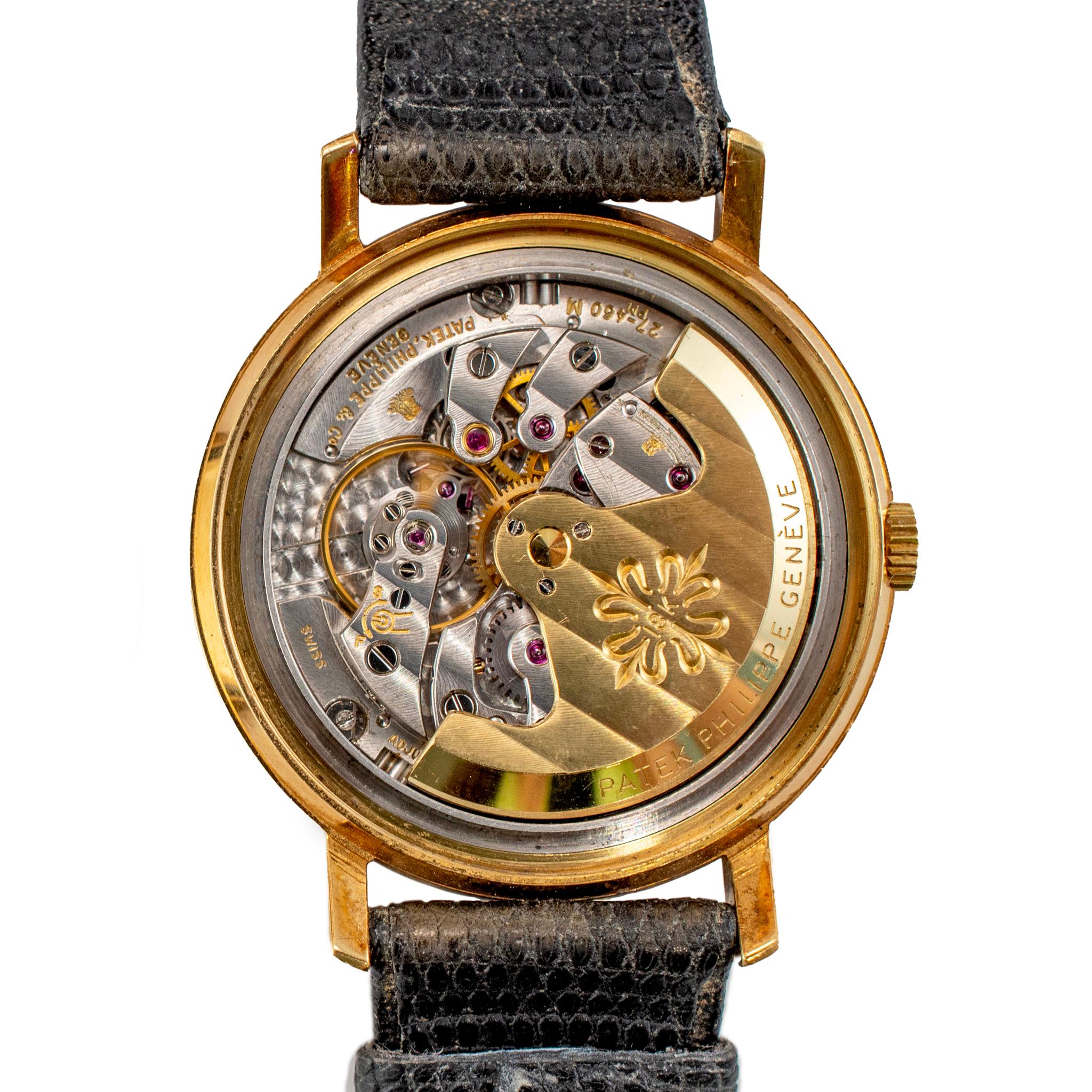 Reloj automático romano vintage Patek Philippe Calatrava 35MM 3445 de oro amarillo de 18 quilates en venta 2