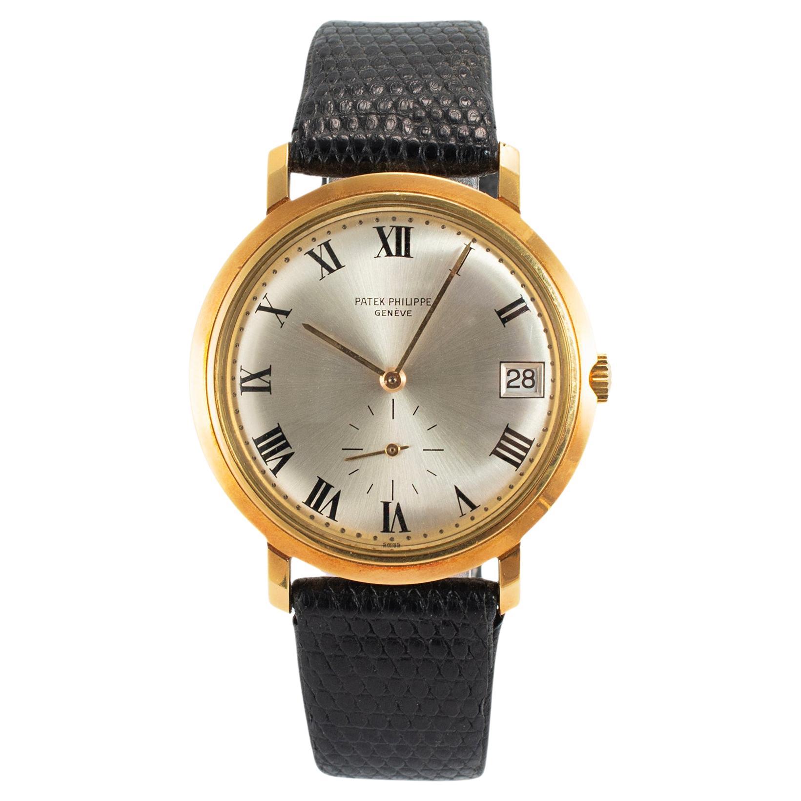 Vintage Patek Philippe Calatrava 35MM 3445 18K Yellow Gold Roman Automatic Watch