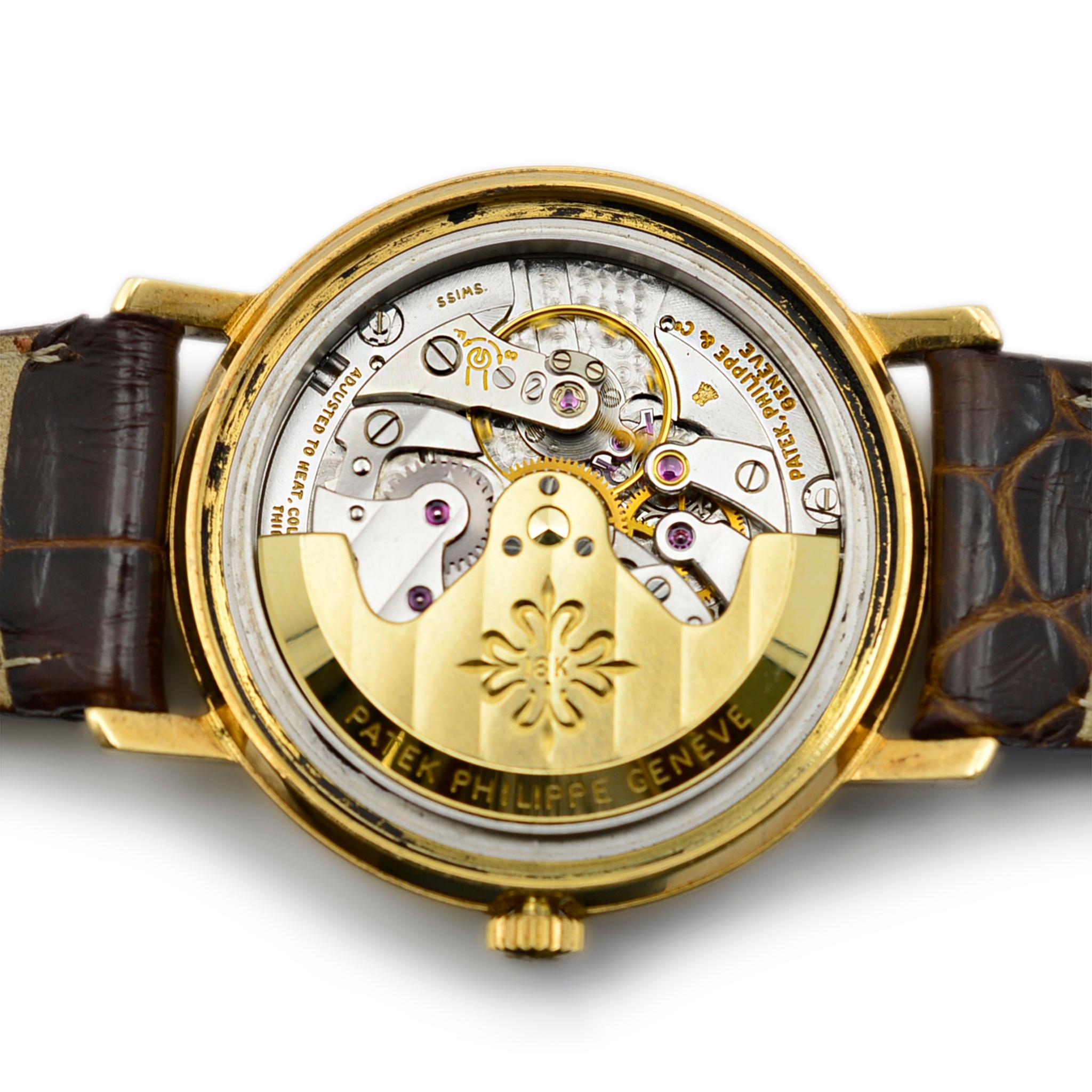 Patek Philippe Calatrava: 18 Karat Gelbgold Uhr mit Automatik 3445/100J 35MM, Vintage 1