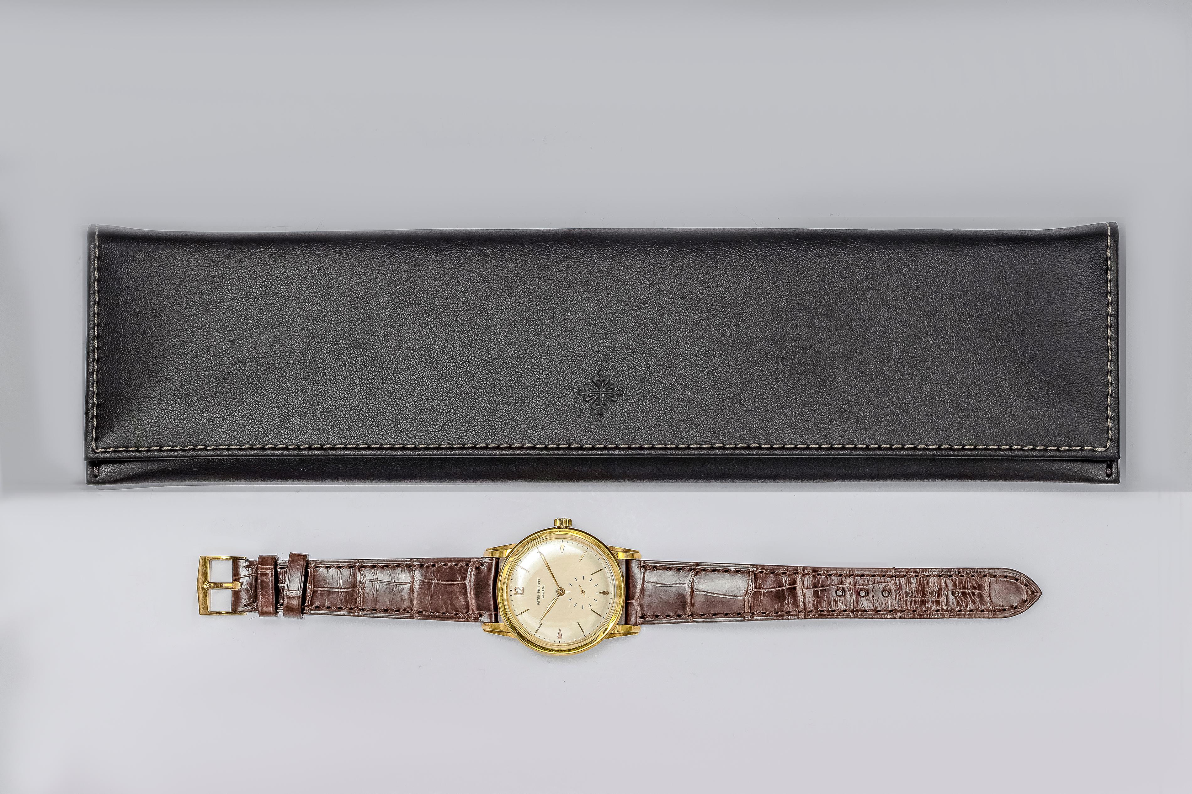 Patek Philippe Calatrava Gelbgold-Armbanduhr Ref. 2452J im Zustand „Relativ gut“ im Angebot in New York, NY