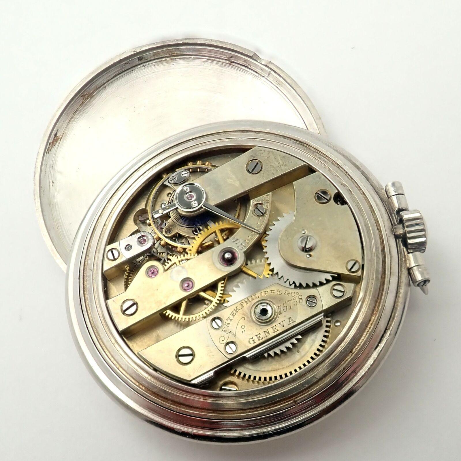 Vintage Patek Philippe Diamond Platinum Pocket Watch 3