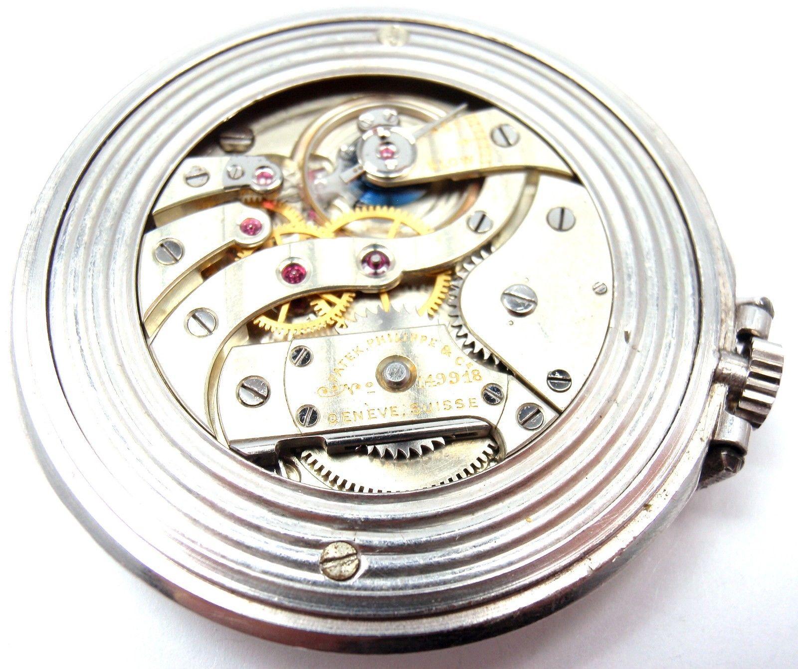 Vintage Patek Philippe Diamond Platinum Pocket Watch 1