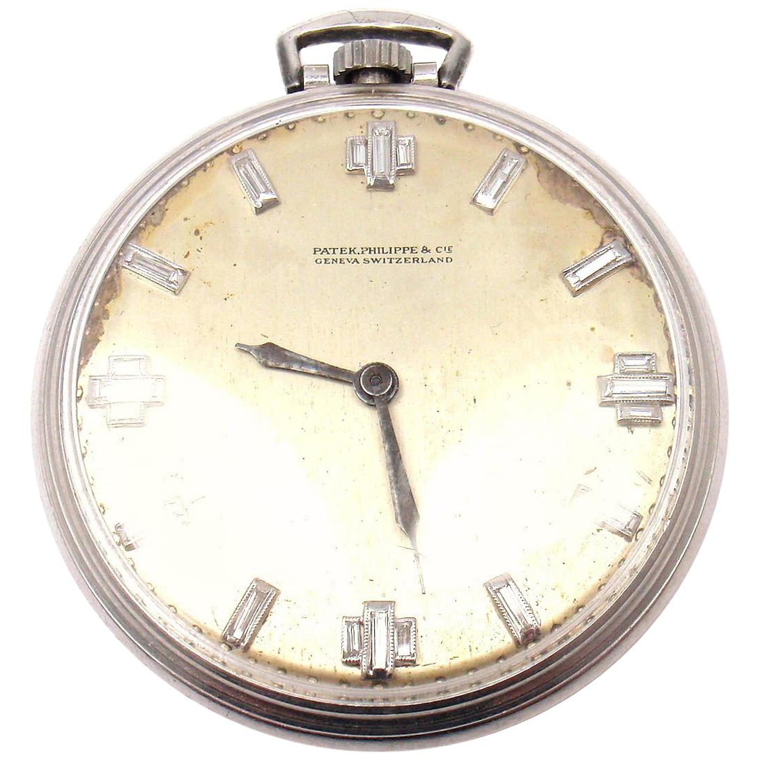 Vintage Patek Philippe Diamond Platinum Pocket Watch