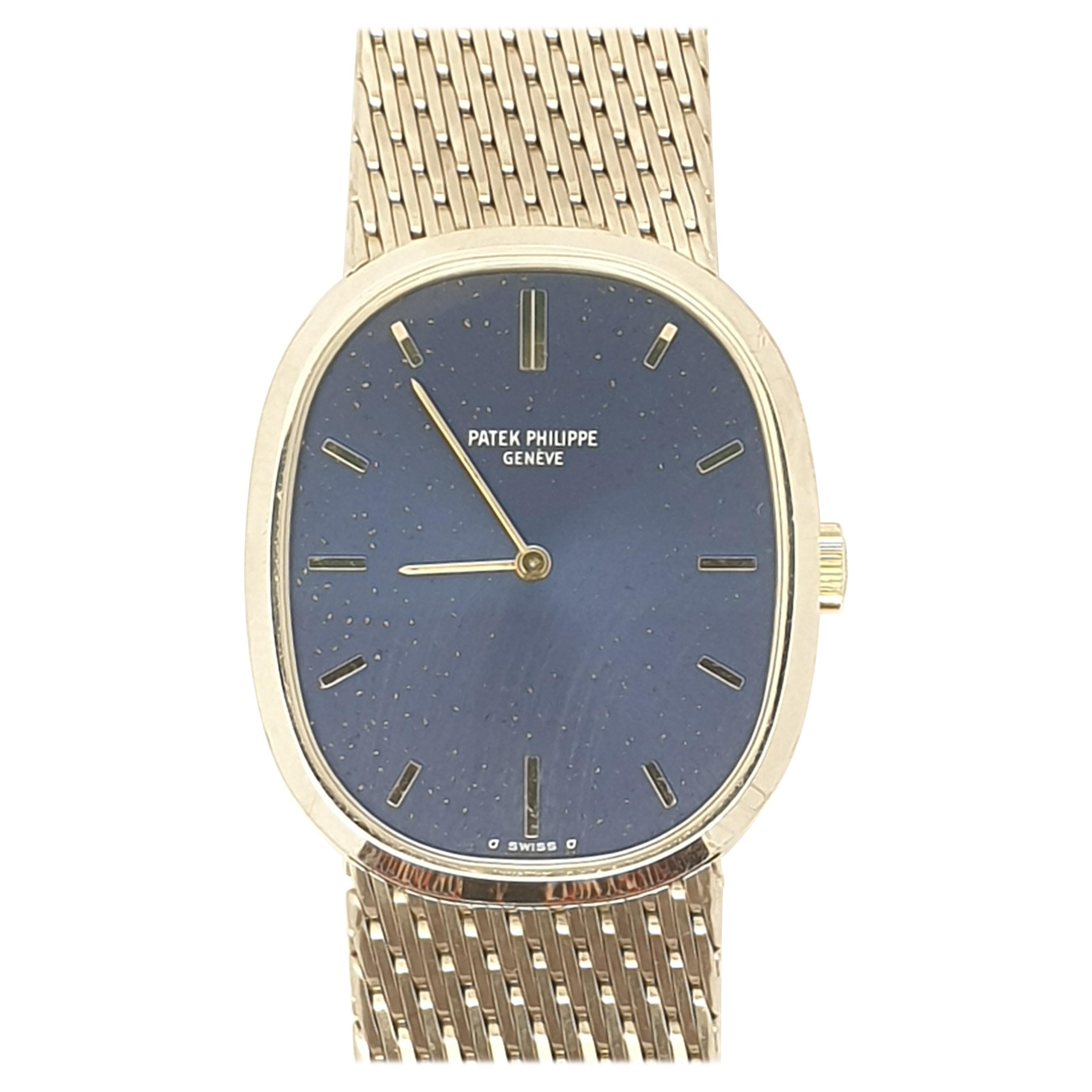 Vintage Patek Philippe Ellipse 18 Karat White Gold Bracelet Watch For Sale
