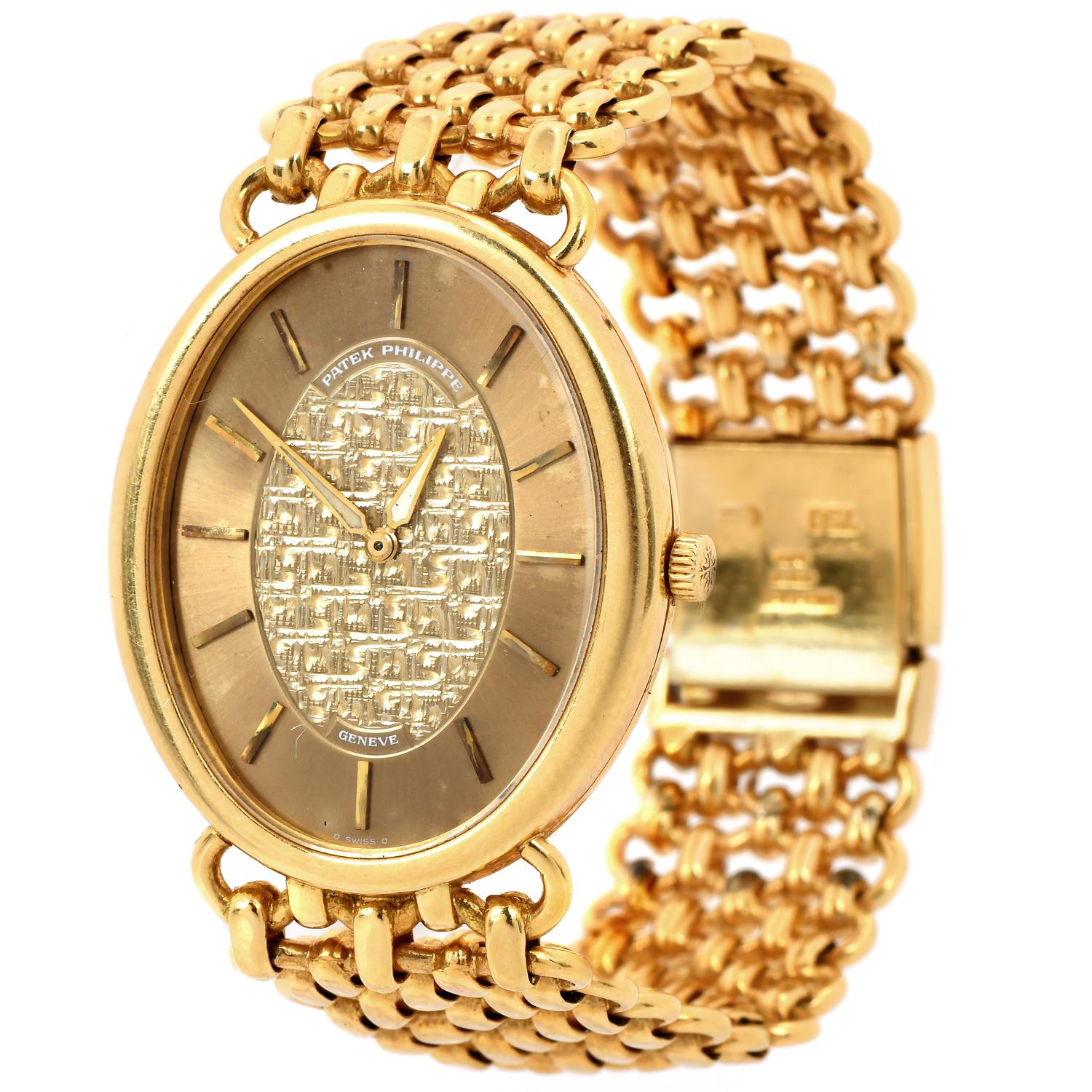 gold oval watch