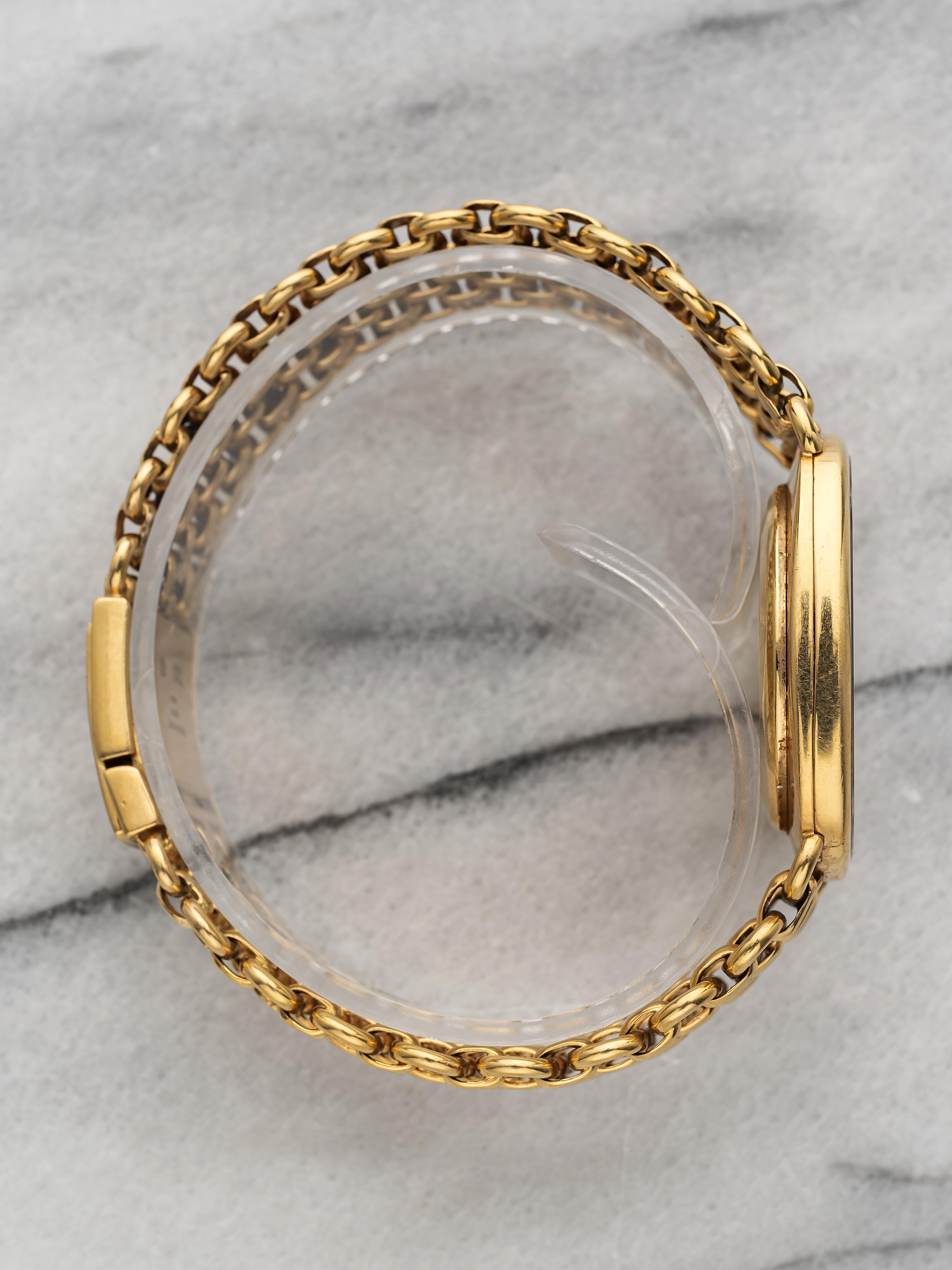 Vintage Patek Philippe Ellipse 80s Reference 3548 18K Gold Manual Wind Blue Tiff en venta 2