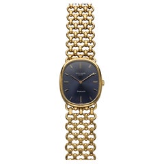 Vintage Patek Philippe Ellipse 80s Reference 3548 18K Gold Manual Wind Blue Tiff