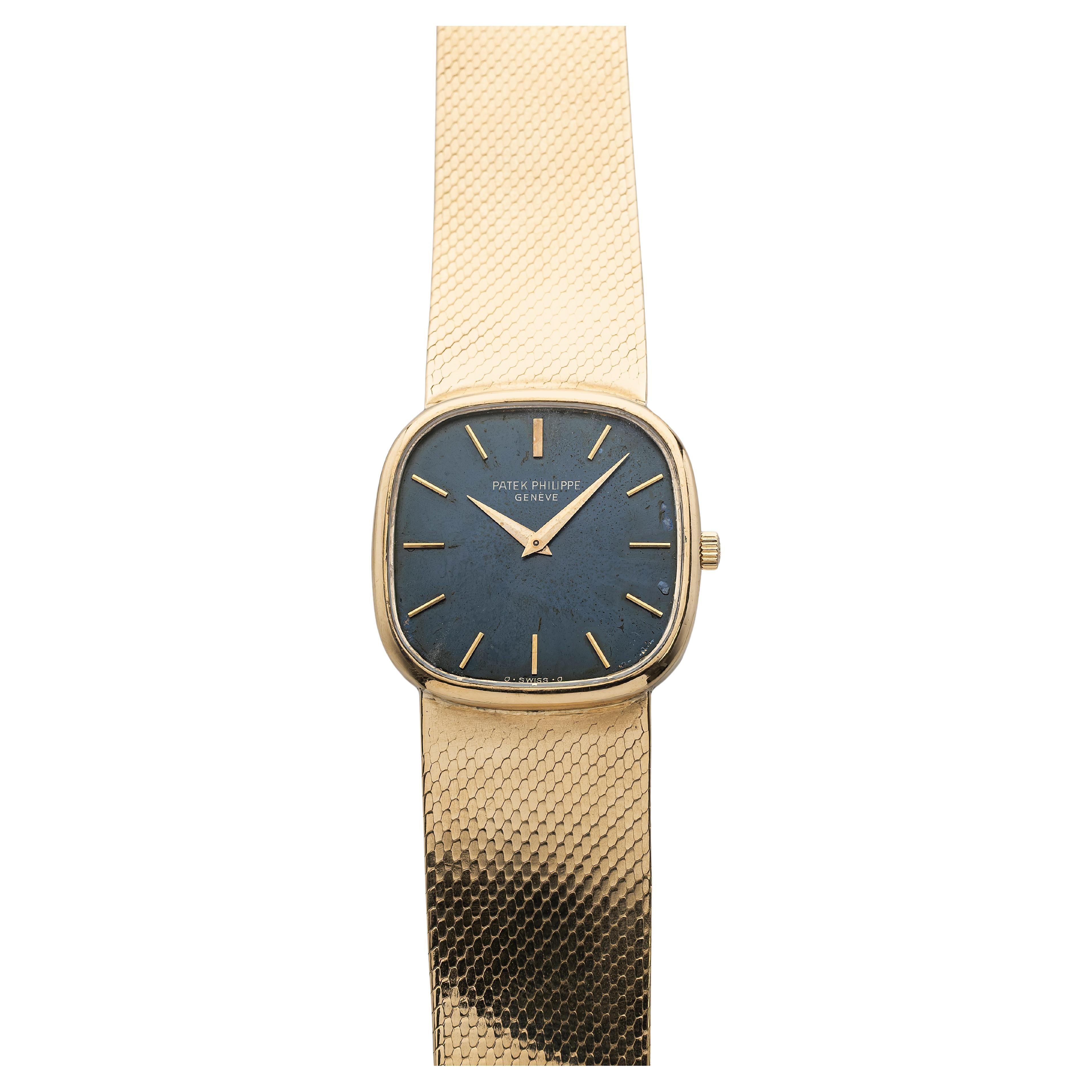 Vintage Patek Philippe Ellipse Reference 3548 18K White Gold Manual Wind Blue For Sale