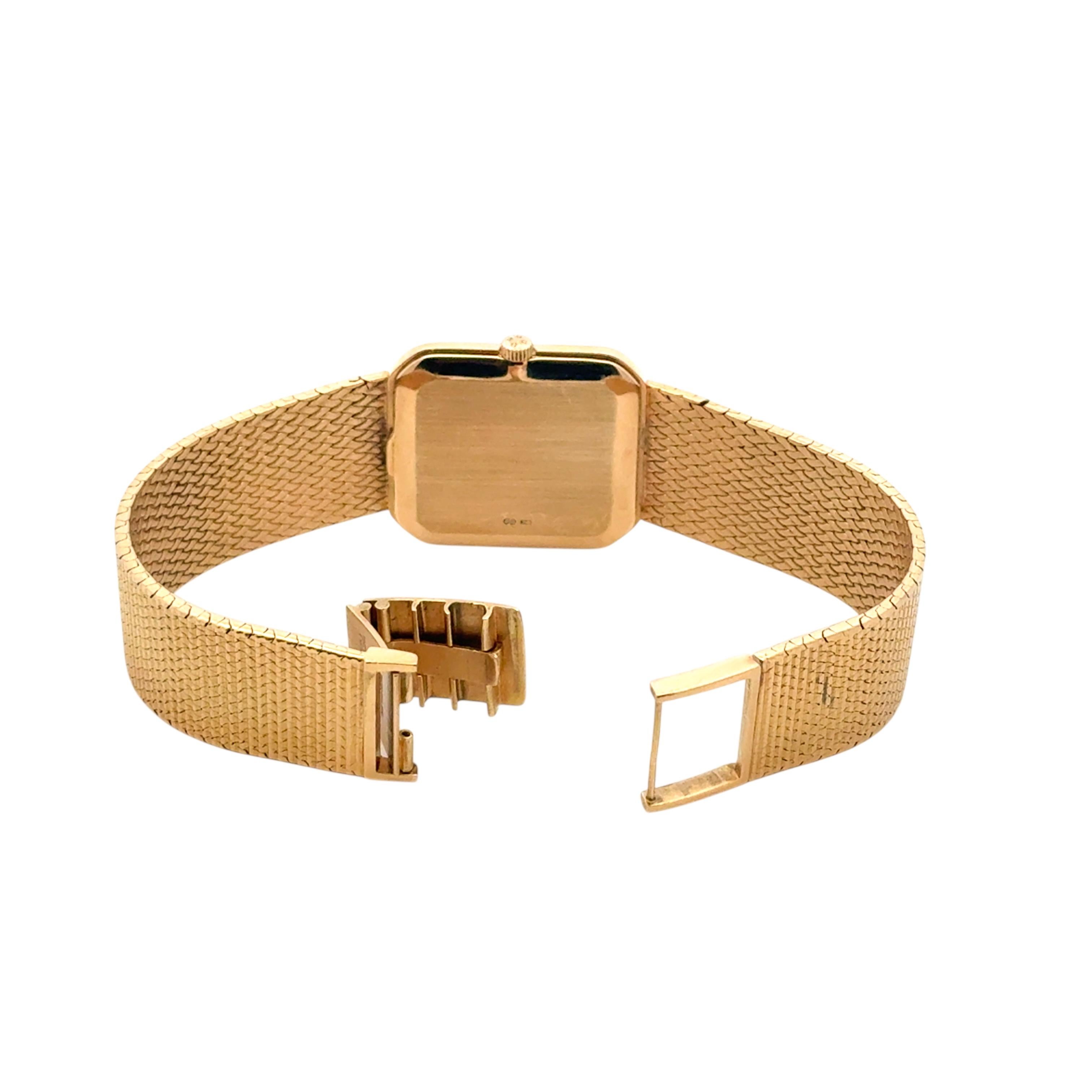 Vintage Patek Philippe Geneve 3851/1 Onyx Nacre Mother of Pearl 18k Yellow Gold For Sale 9