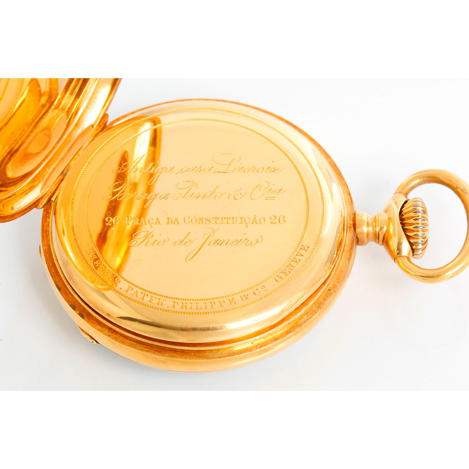 Vintage Patek Philippe Gondolo 18k Yellow Gold Open Face Pocket Watch In Excellent Condition In Dallas, TX