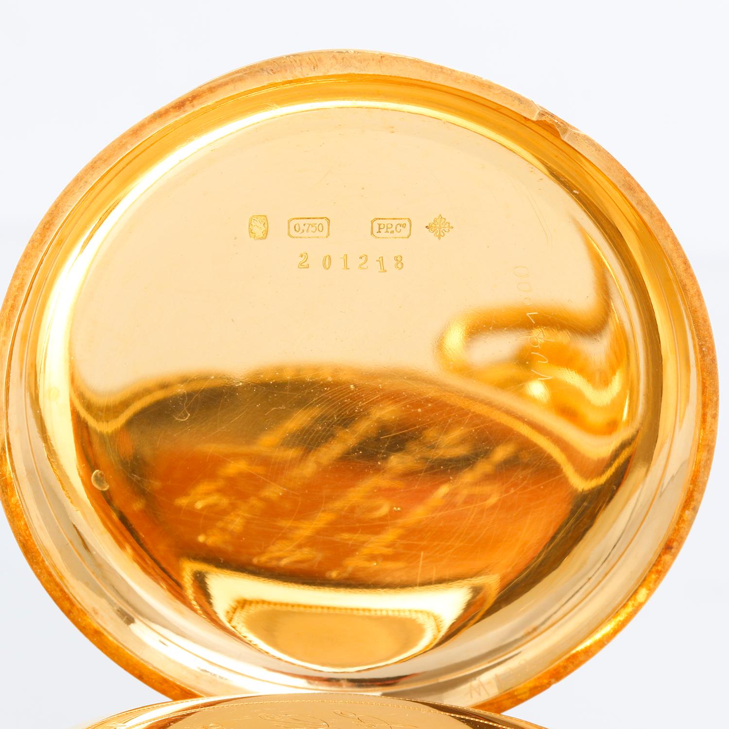 Women's or Men's Vintage Patek Philippe Gondolo 18k Yellow Gold Open Face Pocket Watch