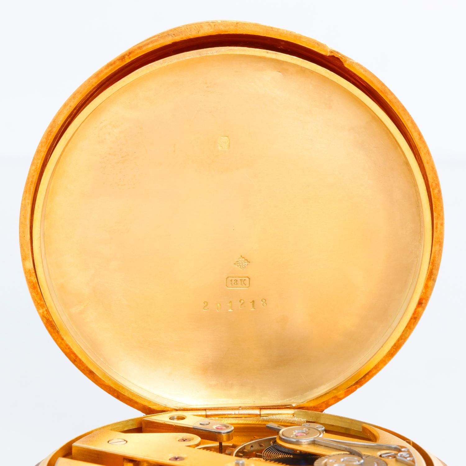 Vintage Patek Philippe Gondolo 18k Yellow Gold Open Face Pocket Watch 1
