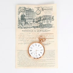 Vintage Patek Philippe Gondolo & Labouiau 18 Karat Gold Open Face Pocket Watch