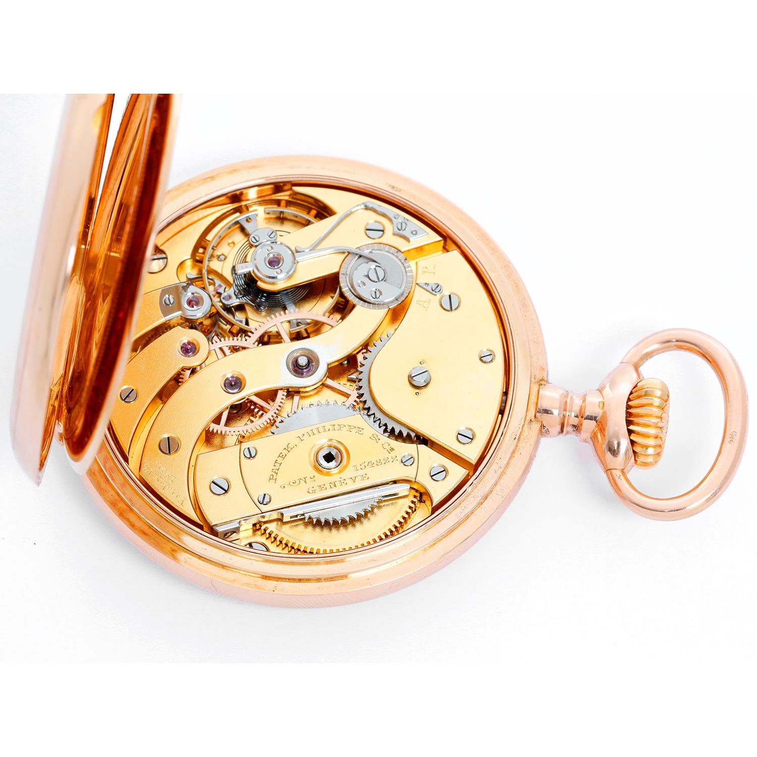 Vintage Patek Philippe Gondolo & Labouiau 18 Karat Gold Open Face Pocket Watch In Excellent Condition In Dallas, TX