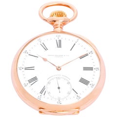 Used Patek Philippe Gondolo & Labouiau 18 Karat Gold Open Face Pocket Watch