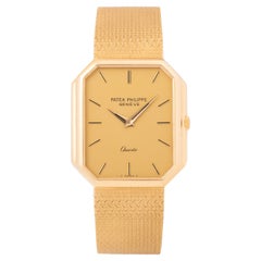 Vintage Patek Philippe Gondolo Modelo 3853 Cuarzo 18 Kilates Oro Amarillo