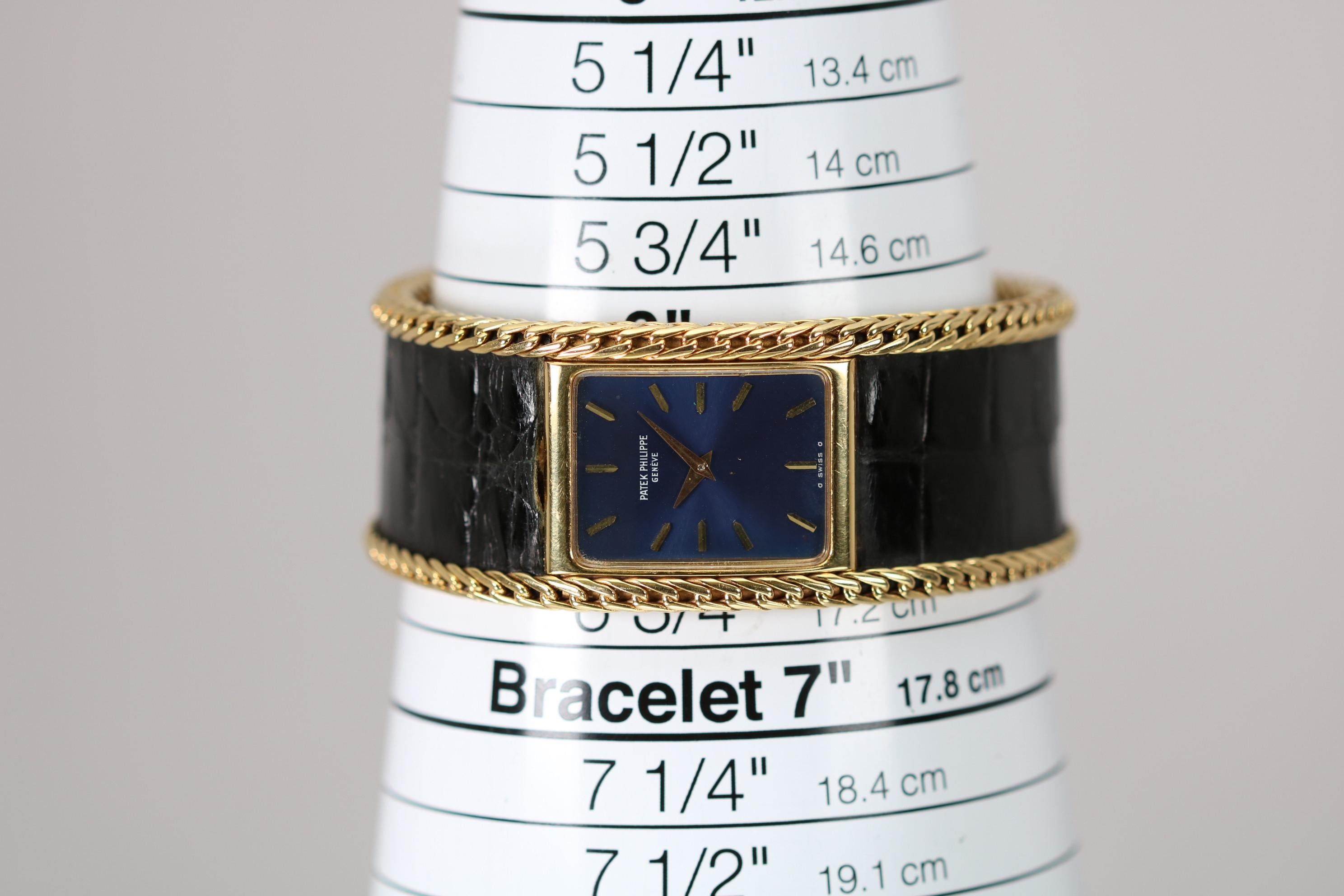 Vintage Patek Philippe Ladies Wristwatch Ref 4241 18 Karat Gold and Leather 3