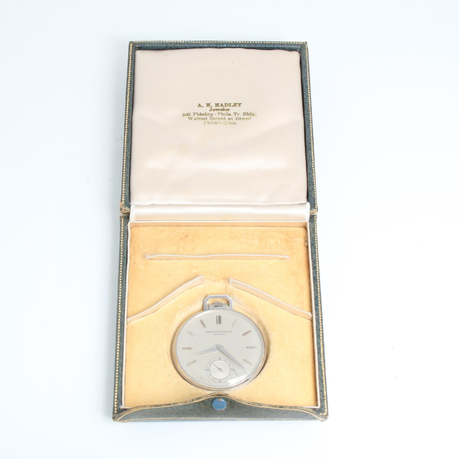 Vintage Patek Philippe Platinum Pocket Watch Ref. 600 For Sale 3