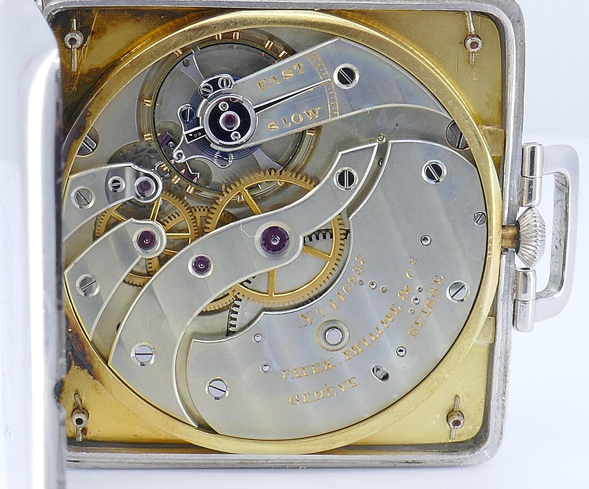 Women's or Men's Vintage Patek Philippe Pocket Watch Pendant Platinum Estate Jewelry For Sale