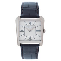 Vintage Patek Philippe Trapecio Modelo 5489G Oro Blanco 18 Kilates Viento Manual 1985