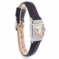 Vintage Patek Phillipe Platinum and Diamond Ladies Wristwatch Ref. 3128