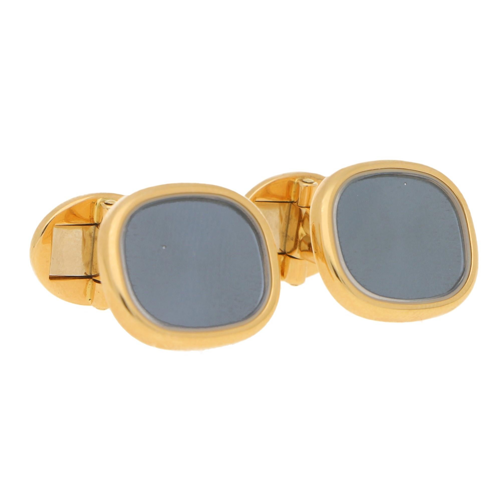 Vintage Patek Phillippe Ellipse Watch and Matching Cufflinks in 18k Yellow Gold 2