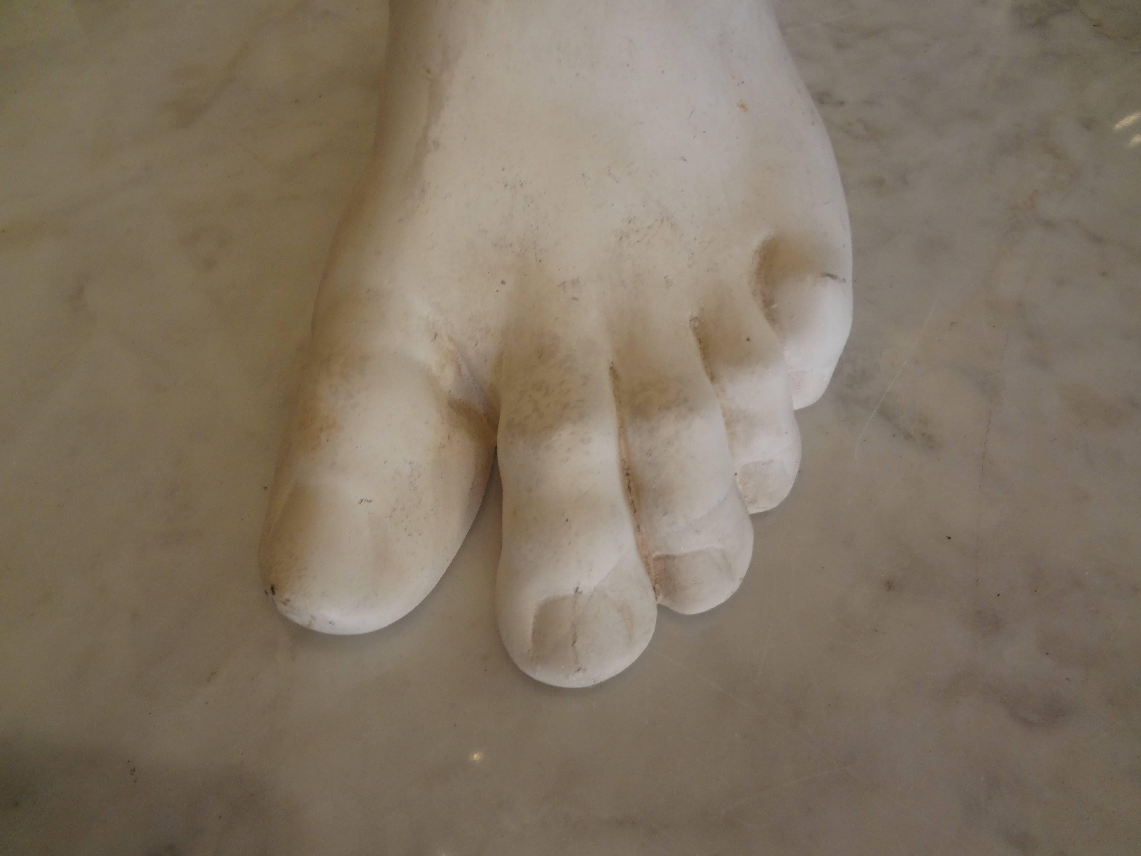 Vintage French Academic Patinated Plaster Foot 2
