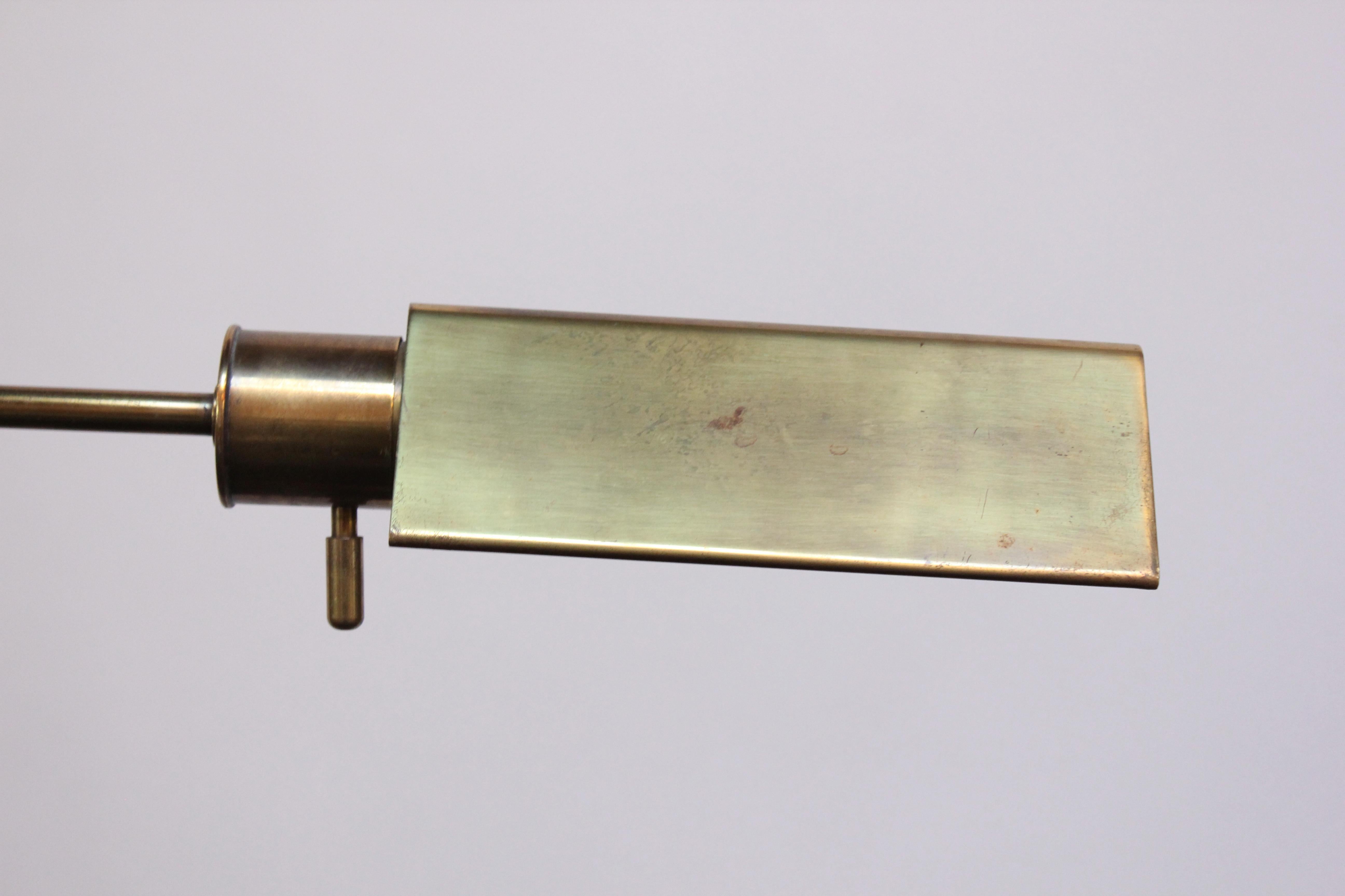 Vintage Patinated Brass Adjustable Floor Lamp by Chapman 9